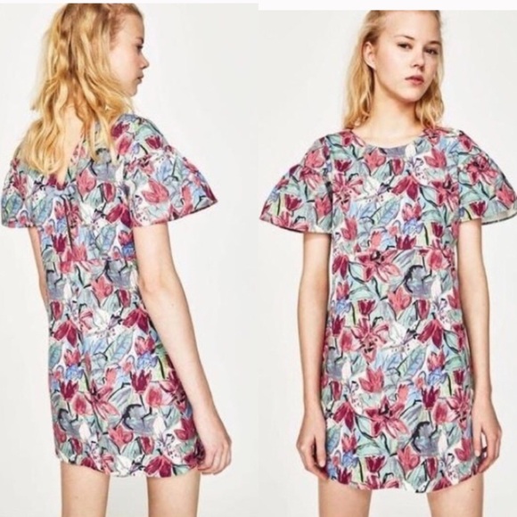 Zara Dresses & Skirts - RARE! Floral Zara Spring Dress